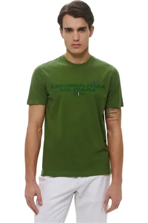 Aeronautica Militare Hombre, Camisetas, Verde, Talla: XL