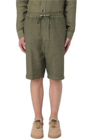 120% Lino Hombre, Pantalones cortos, Verde, Talla: XL