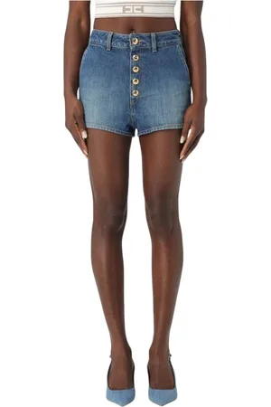 Elisabetta Franchi Mujer, Pantalones cortos, Azul, Talla: W28