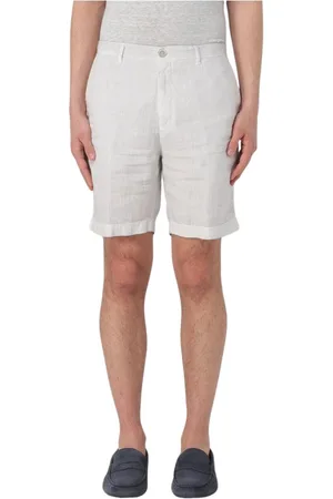120% Lino Hombre, Pantalones cortos, Blanco, Talla: S
