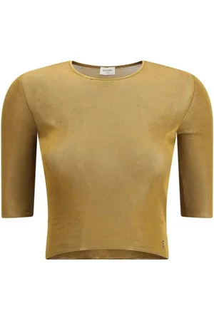 Saint Laurent Mujer, Camisetas, Marrón, Talla: M