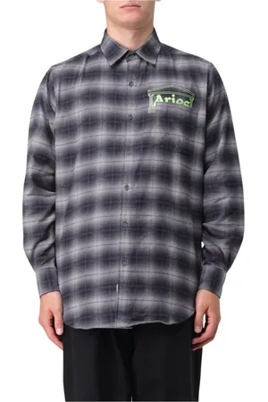 ARIES Hombre, Camisas, Negro, Talla: S