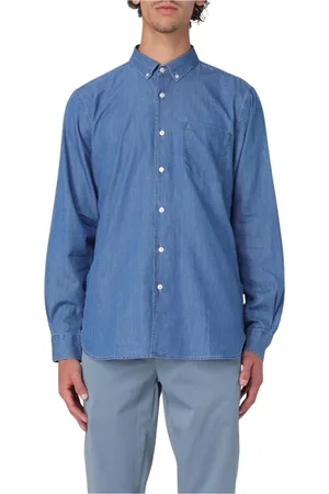 FAY Hombre, Camisas, Azul, Talla: XL