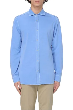 FAY Hombre, Camisas, Azul, Talla: M