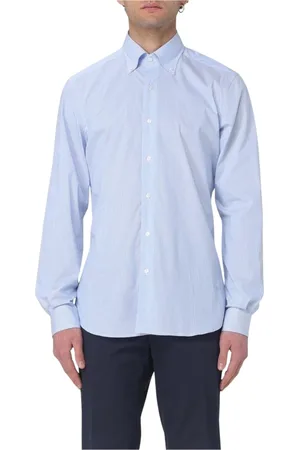 FAY Hombre, Camisas, Azul, Talla: M