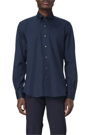 FAY Hombre, Camisas, Azul, Talla: M