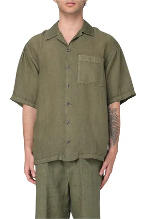 120% Lino Hombre, Camisas, Verde, Talla: M