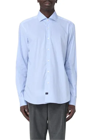 FAY Hombre, Camisas, Azul, Talla: M