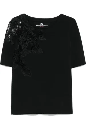 ERMANNO SCERVINO Mujer, Camisetas, Negro, Talla: L