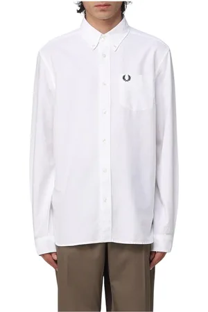 Fred Perry Hombre, Camisas, Blanco, Talla: L