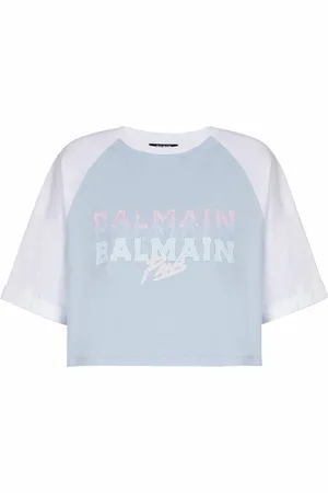 Balmain Mujer, Camisetas, Azul, Talla: S