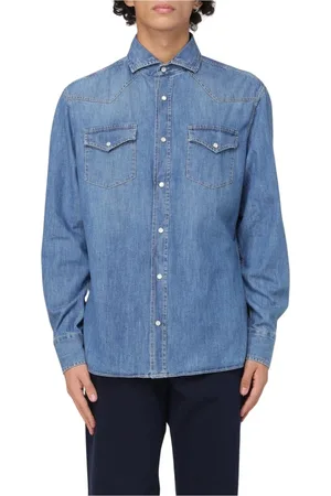 Brunello Cucinelli Hombre, Camisas, Azul, Talla: S