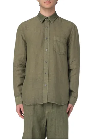 120% Lino Hombre, Camisas, Verde, Talla: S