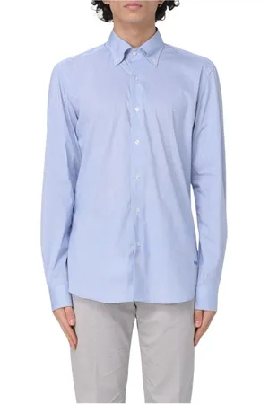 FAY Hombre, Camisas, Azul, Talla: 2XL