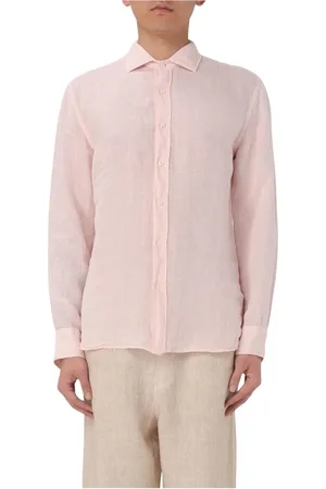 120% Lino Hombre, Camisas, Rosa, Talla: L