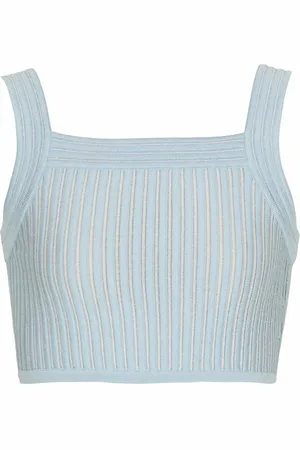 Balmain Mujer, Camisetas, Azul, Talla: M