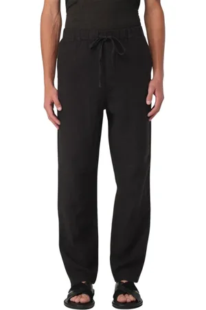 120% Lino Hombre, Pantalones, Negro, Talla: S