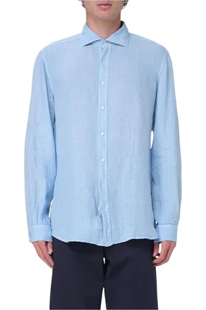 FAY Hombre, Camisas, Azul, Talla: L