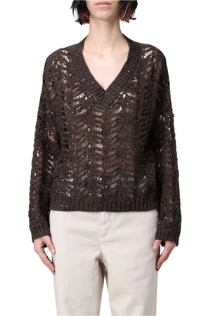 Brunello Cucinelli Mujer, Jerseys, Marrón, Talla: L