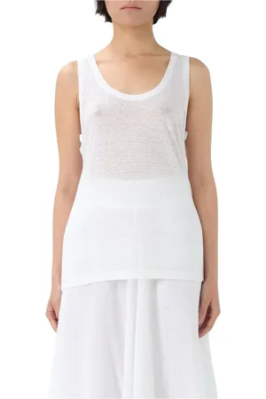 120% Lino Mujer, Camisetas, Blanco, Talla: S