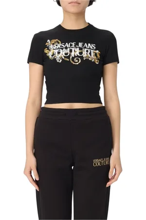 VERSACE Mujer, Camisetas, Negro, Talla: L