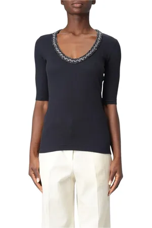 Fabiana Filippi Mujer, Camisetas, Azul, Talla: S