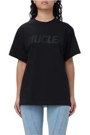 MUGLER Mujer, Camisetas, Negro, Talla: S