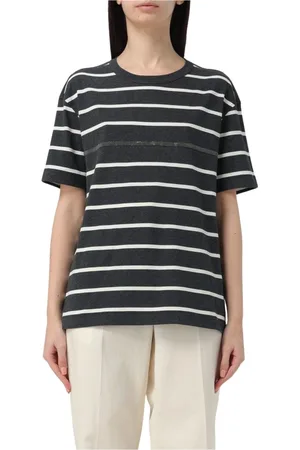 Brunello Cucinelli Mujer, Camisetas, Gris, Talla: L