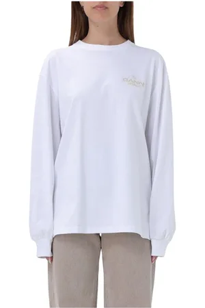 Ganni Mujer, Camisetas, Blanco, Talla: XS