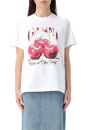 Ganni Mujer, Camisetas, Blanco, Talla: M