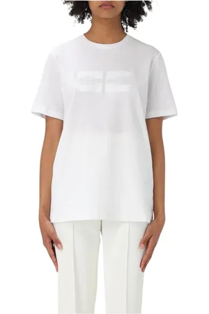 Elisabetta Franchi Mujer, Camisetas, Blanco, Talla: XL