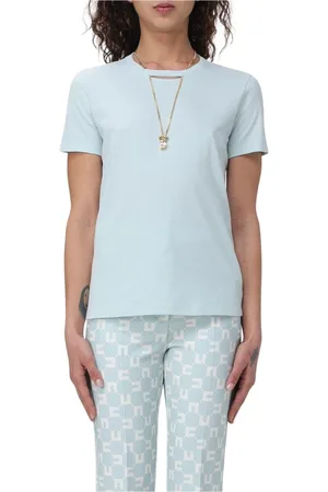 Elisabetta Franchi Mujer, Camisetas, Azul, Talla: L