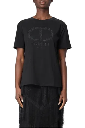 Twin-Set Mujer, Camisetas, Negro, Talla: M