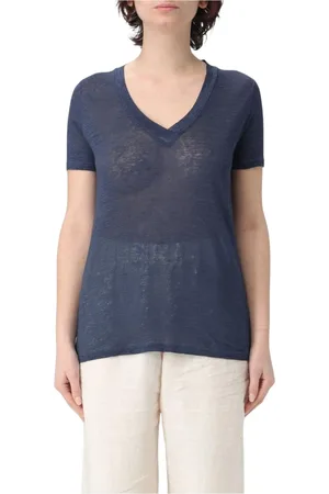 120% Lino Mujer, Camisetas, Azul, Talla: L