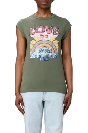 Pinko Mujer, Camisetas, Verde, Talla: M