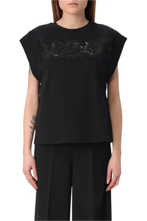 Twin-Set Mujer, Camisetas, Negro, Talla: XS