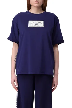 Elisabetta Franchi Mujer, Camisetas, Azul, Talla: M
