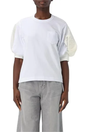 SACAI Mujer, Camisetas, Blanco, Talla: XL