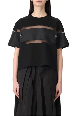 SACAI Mujer, Camisetas, Negro, Talla: S