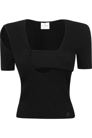Courrèges Mujer, Camisetas, Negro, Talla: L