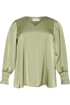 Kaffe Mujer, Blusas y Camisas, Verde, Talla: 4XL