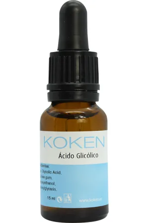 KOKEN COSMETICS Ácido glicólico 15 ml - Concentración 18% | Combate arrugas, manchas y acné. Exfoliación facial.