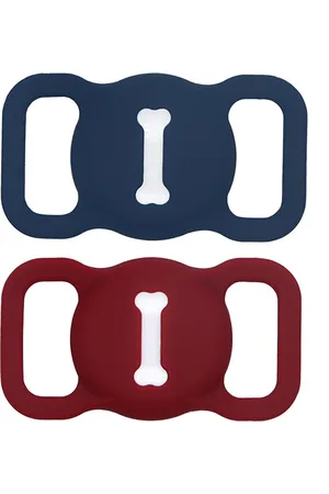 NoBrand Funda de silicona oscura antiarañazos compatible con Airtag, apta para collares de perro y gato
