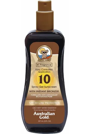 Australian Gold SUNSCREEN SPF10 spray gel with instant bronzer 237 ml