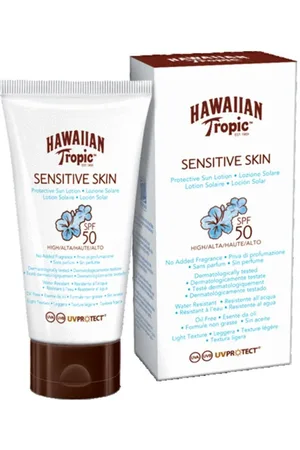 Hawaiian Tropic Loción Solar Protectora para Cuerpo, Pieles Sensibles SPF 50, 90 ml