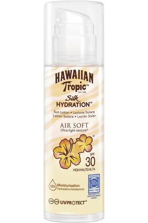 Hawaiian Tropic Pack de 10 unidades. Silk Air Soft Ultraligera, Crema Solar con Lazos de Seda, SPF 30, 150 ml