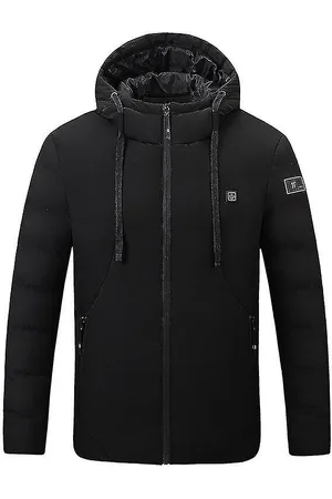  Chaqueta térmica, 9 zonas de calefacción 3 temperaturas  ajustables, chaqueta de calefacción eléctrica USB con capucha para hombres  y mujeres, impermeable, resistente al viento, ligeras, para invierno,  exteriores, rojo, XL 