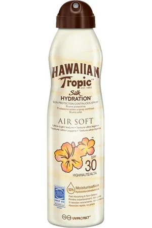 Hawaiian Tropic Pack de 3 unidades. , Bruma Silk Hydration Air Soft SPF 30. Resistente al Agua con 12 horas de Protección, 177 ml