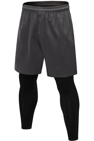 Basketball Leggings With Knee Pad For Men 3/4 Compression Trousers