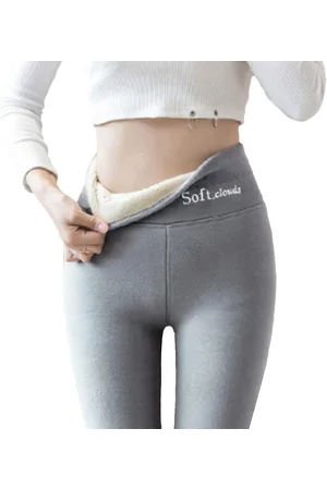 Leggings Gruesos De Forro Polar Para Mujer, Talla Grande, Pa